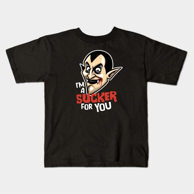 I'm a Sucker for You // Funny Vampire Halloween Kids T-Shirt by SLAG_Creative